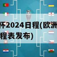 欧洲杯2024日程(欧洲杯2024赛程表发布)